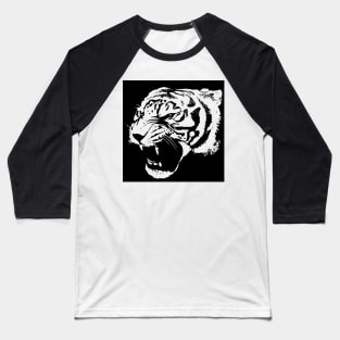 Tiger Head Silhouette Baseball T-Shirt